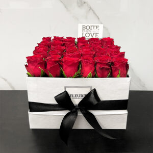 SQUARE WHITE BOX - 36 ROSES