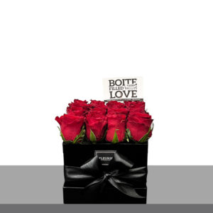 SQUARE BLACK BOX - 16 ROSES