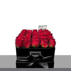 SQUARE BLACK BOX - 25 ROSES