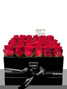 SQUARE BLACK BOX - 36 ROSES