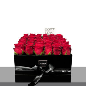 SQUARE BLACK BOX - 36 ROSES