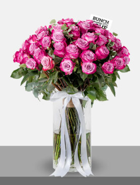 Purple ROSES IN VASE - m