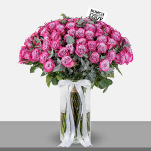 purple ROSES IN VASE - l