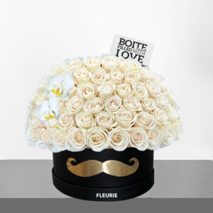 PAPA BOX WHITE ROSES DOME