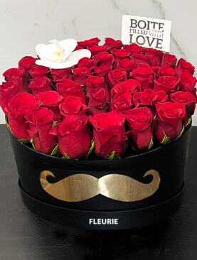 PAPA ROUND BOX RED ROSES