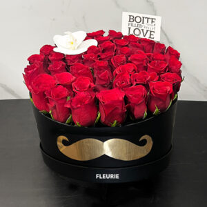 PAPA ROUND BOX RED ROSES