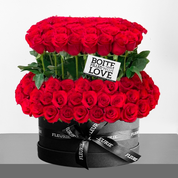 DELUXE STANDING BOX LARGE - red roses