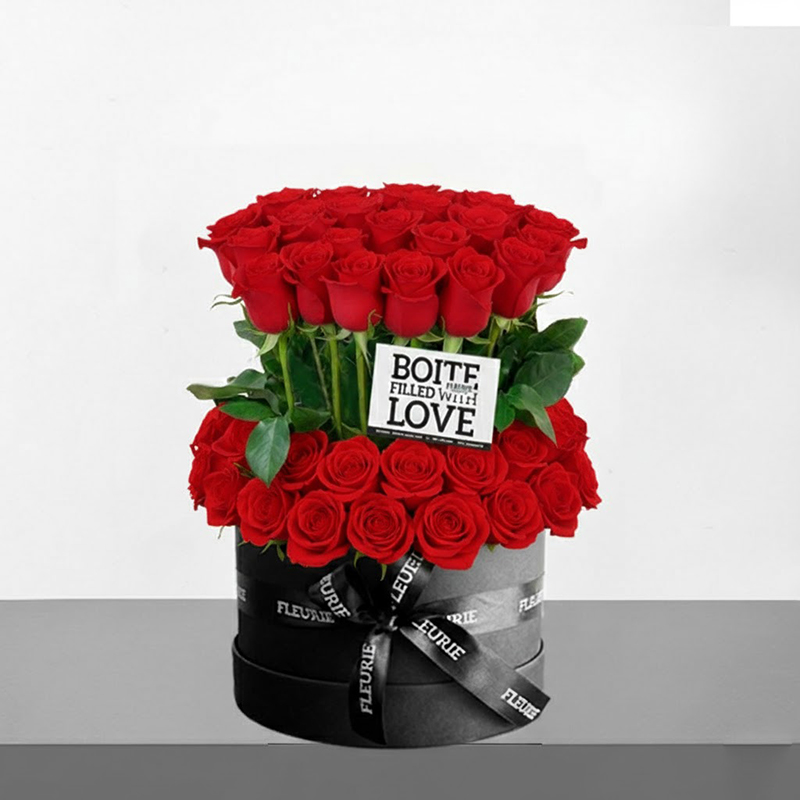 DELUXE STANDING BLACK ROUND BOX