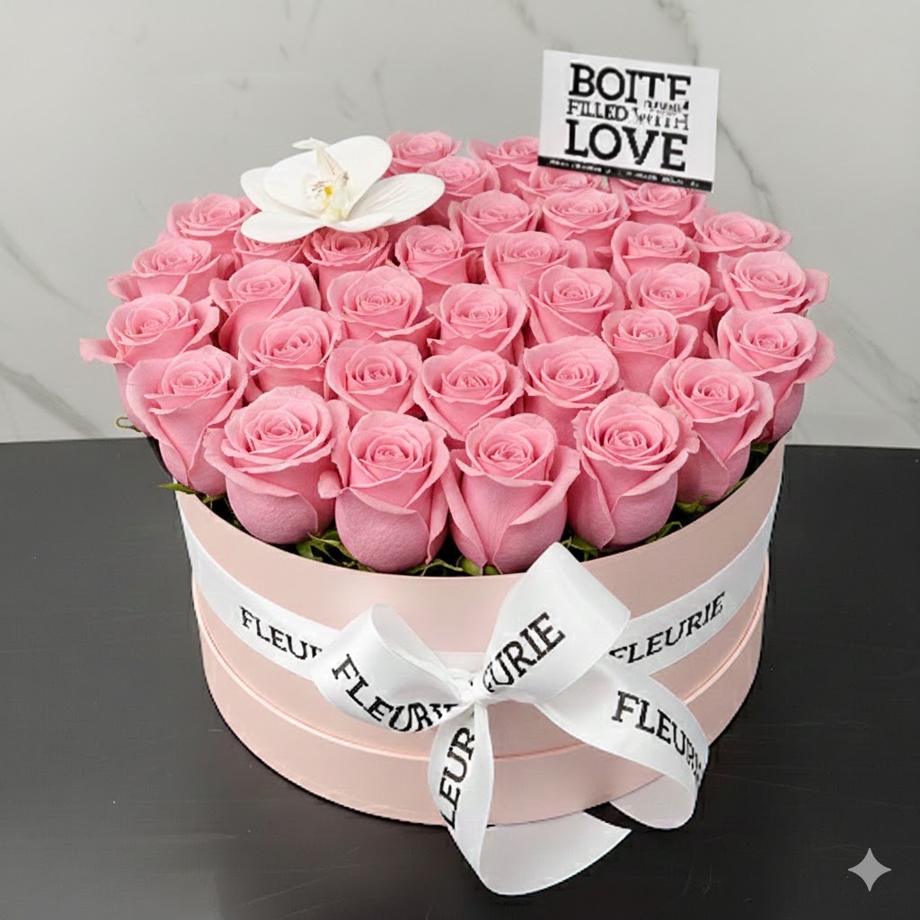 ROUND LIGHT PINK BOX – MEDIUM CLASSIC