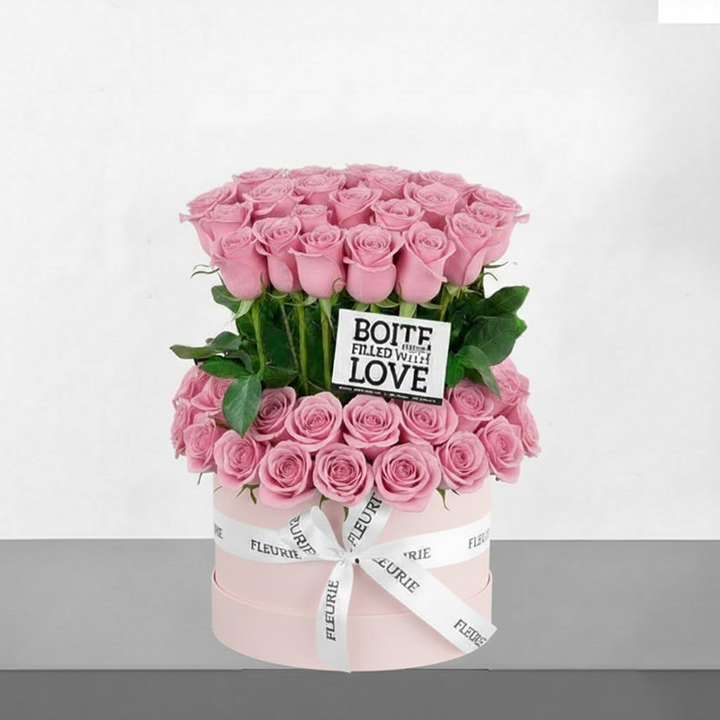 DELUXE STANDING LIGHT PINK ROUND BOX