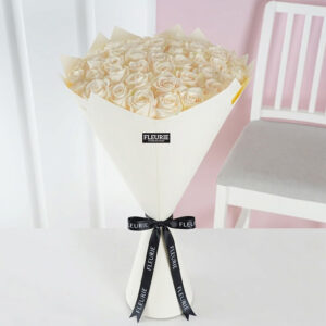 white roses Medium bouquet