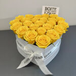 HEART BOX SMALL - yellow roses