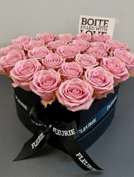 HEART BOX SMALL - pink roses