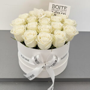 CLASSIC ROUND BOX SMALL - WHITE ROSES