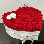 HEART BOX LARGE - red roses