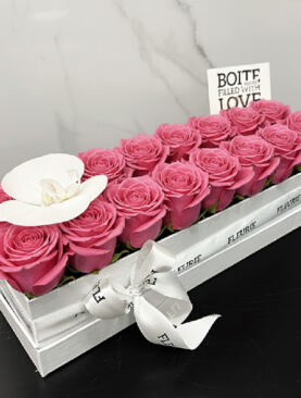 RECTANGULAR BOX - PINK ROSES