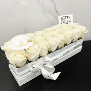 RECTANGULAR BOX - WHITE ROSES