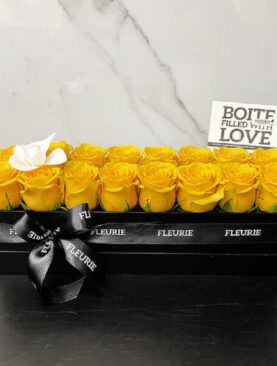 RECTANGULAR BOX - YELLOW ROSES
