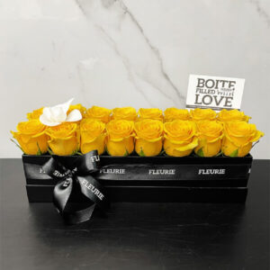RECTANGULAR BOX - YELLOW ROSES