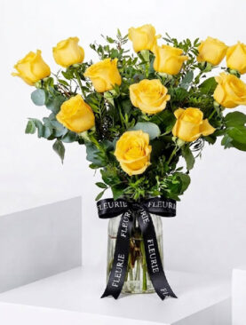 YELLOW EUCAROSES IN VASE - SMALL