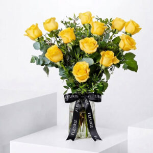 YELLOW EUCAROSES IN VASE - SMALL